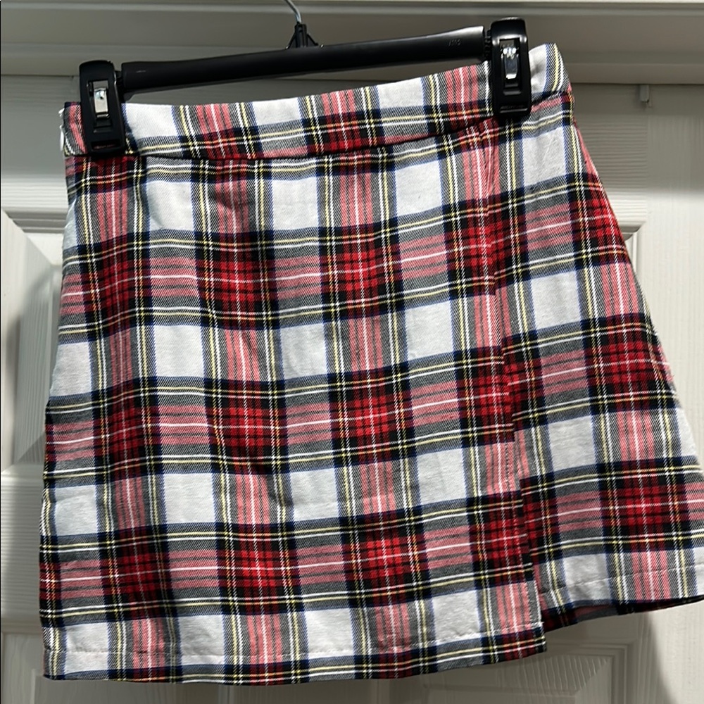 SHEIN Red and Black A-Line Mini Skirt Casual